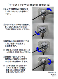 リードスイッチのストローク調整方法